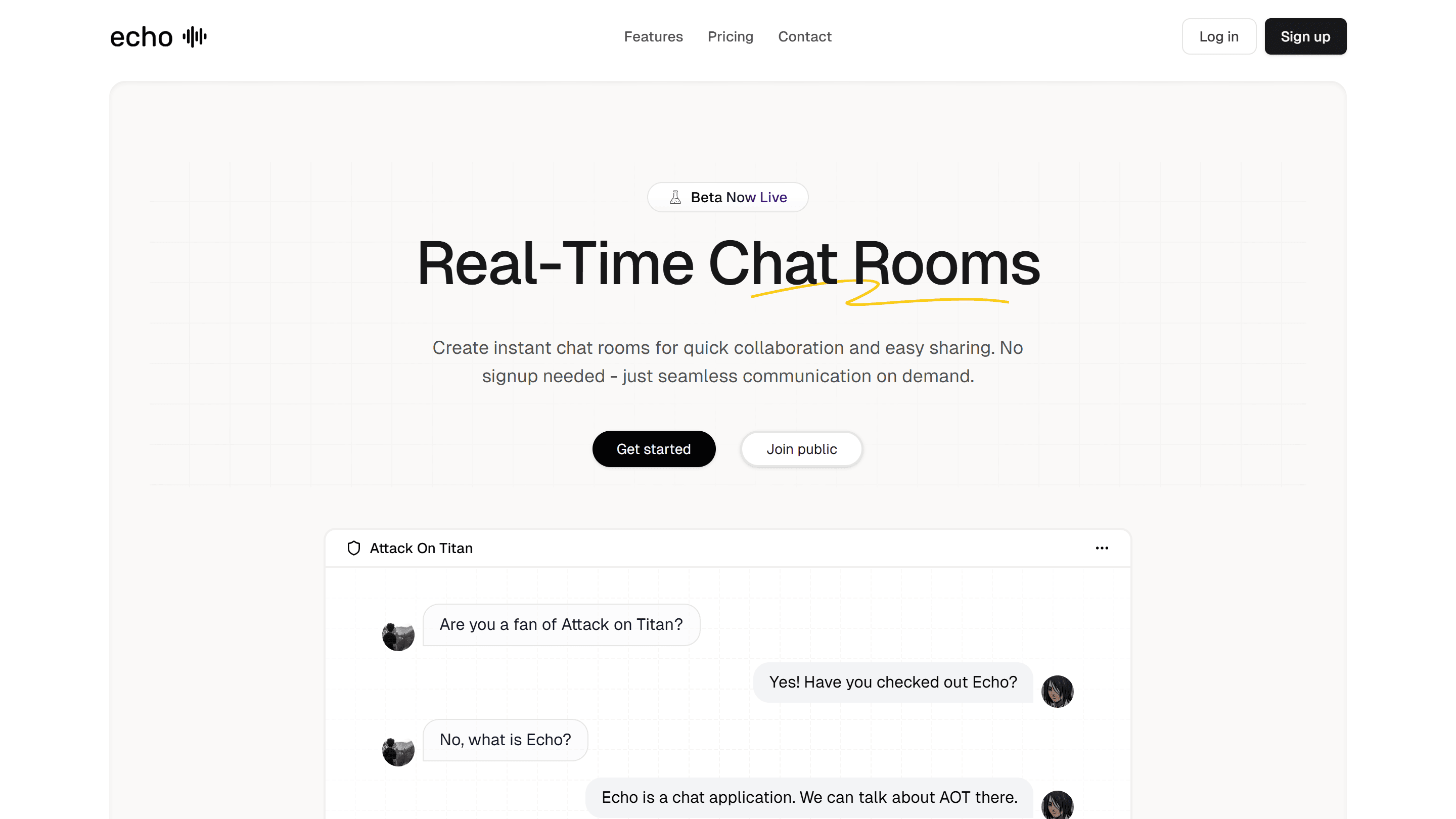 Echo Chat screenshot